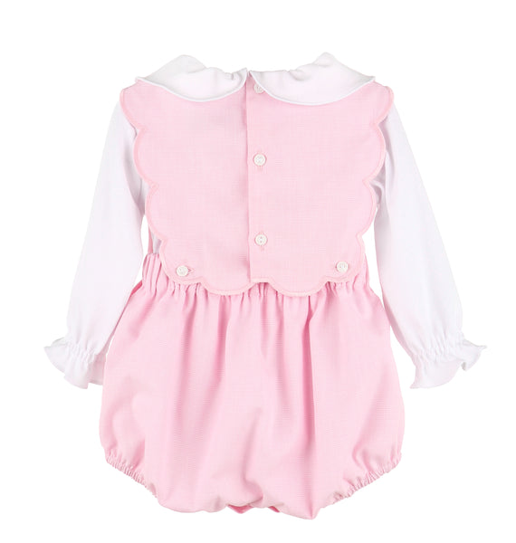 BABYTOOTH OG SCALLOP OVERALL - SL3305, PINK (2T & 4T)