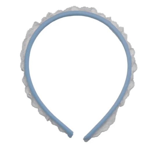 SMALL SWISS DOT CROWN - BABY BLUE