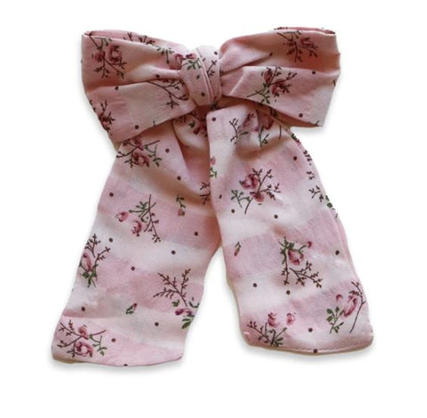 XLARGE WINTER FLOWERS SAILOR BOW- PINK
