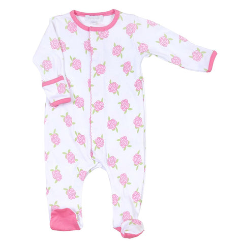 PREEMIE ROSES PINK PRINTED FOOTIE